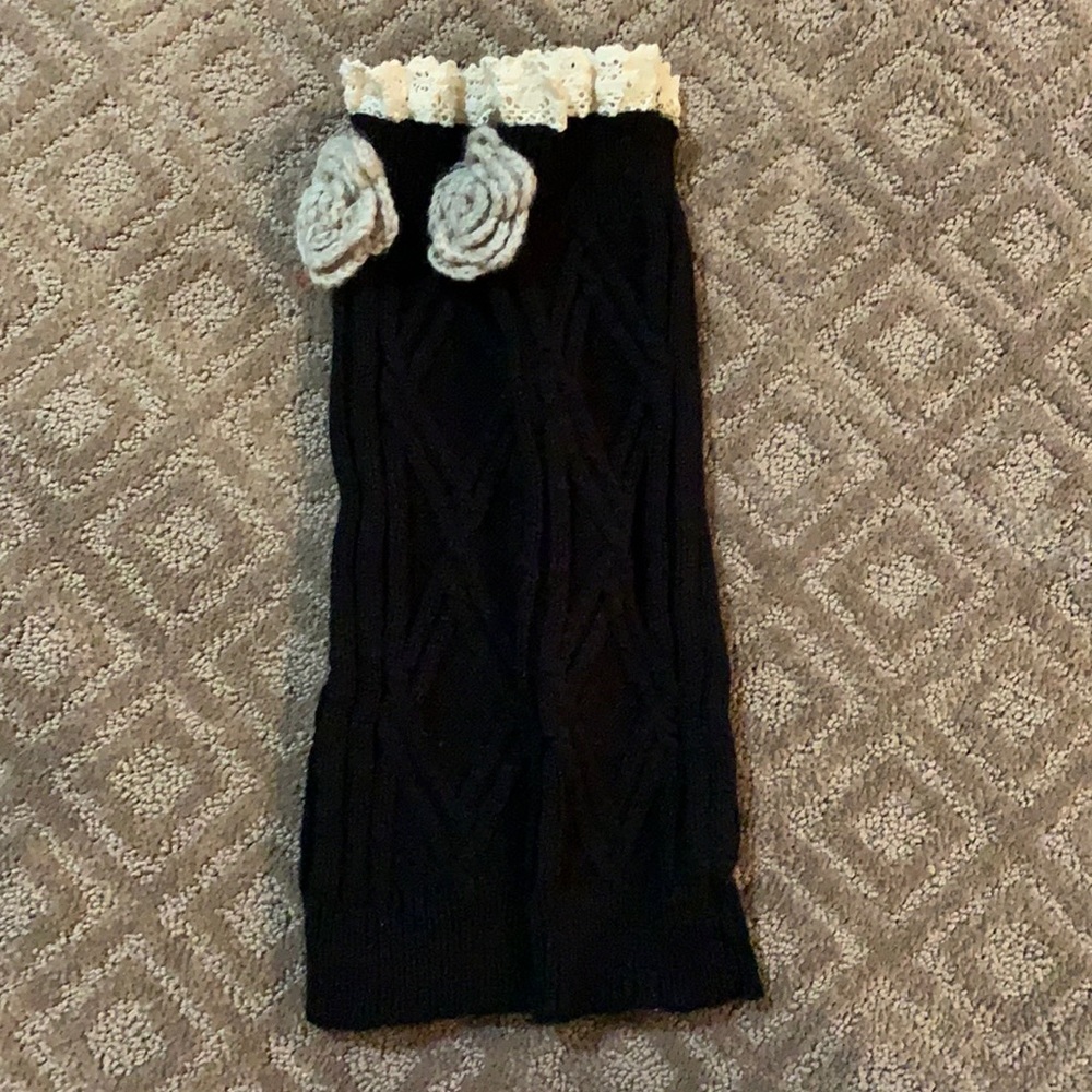 boot cuff socks with tan rose